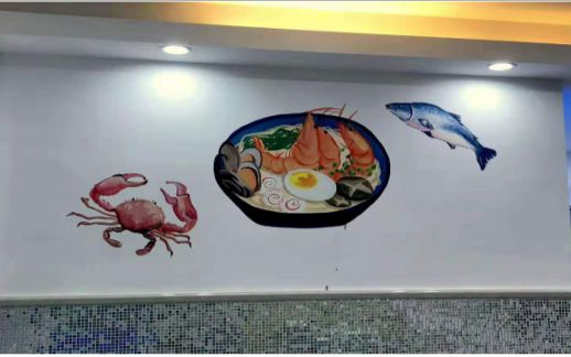 苏州海鲜面馆彩绘